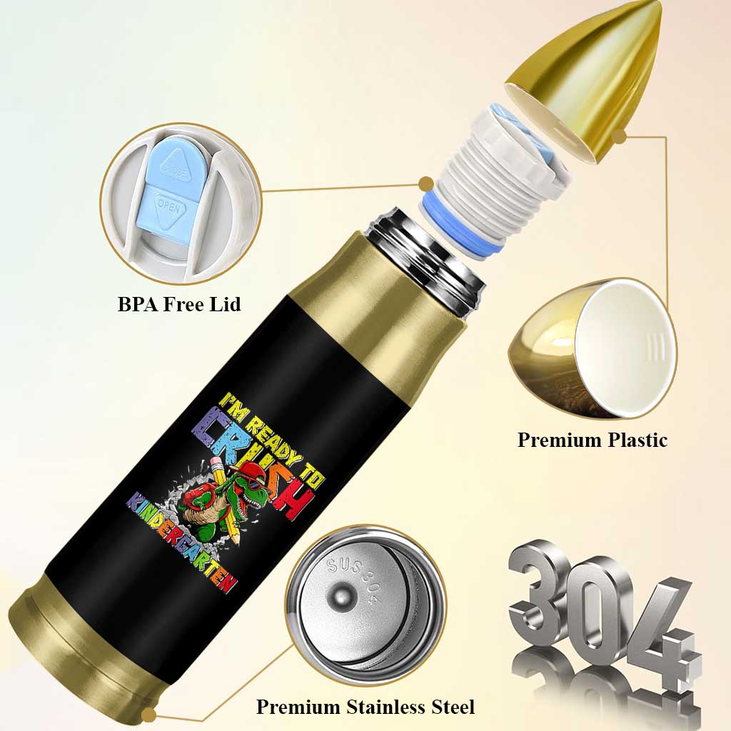 I'm Ready to Crush Pre-K Back to School T-Rex Dinosaur Bullet Tumbler
