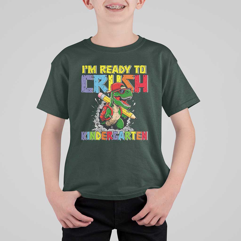 I'm Ready to Crush Pre-K Back to School T-Rex Dinosaur T Shirt For Kid