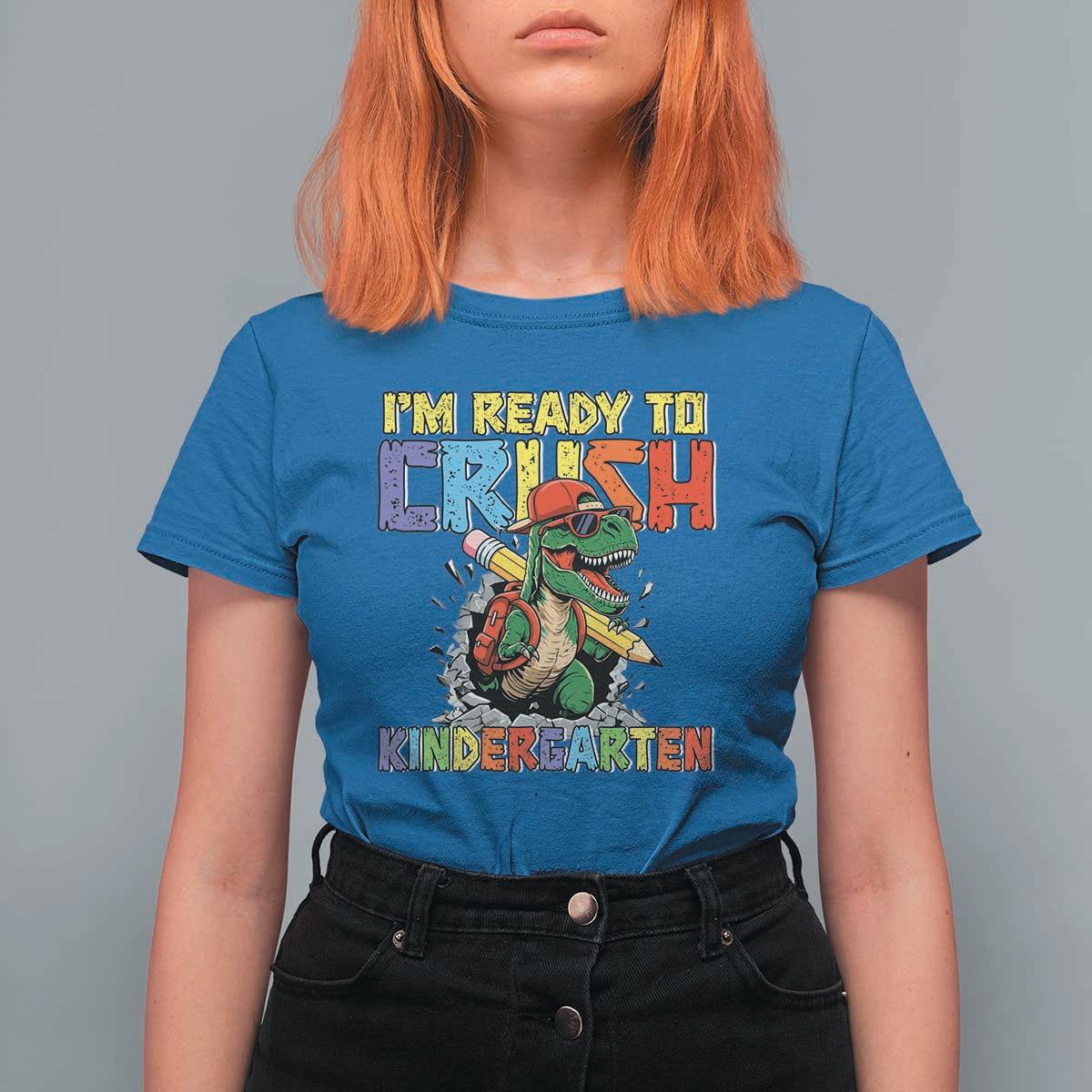 I'm Ready to Crush Pre-K Back to School T-Rex Dinosaur T Shirt For Women
