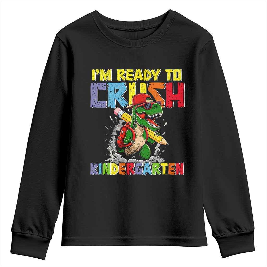 I'm Ready to Crush Pre-K Back to School T-Rex Dinosaur Youth Sweatshirt