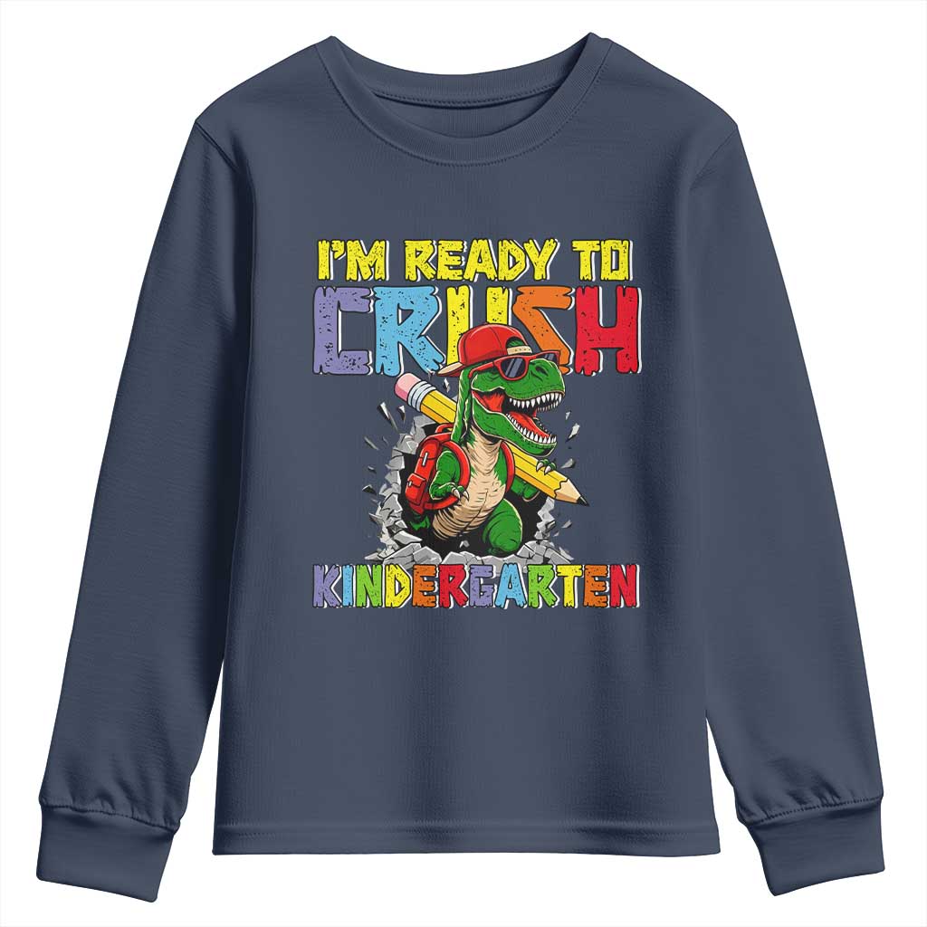 I'm Ready to Crush Pre-K Back to School T-Rex Dinosaur Youth Sweatshirt