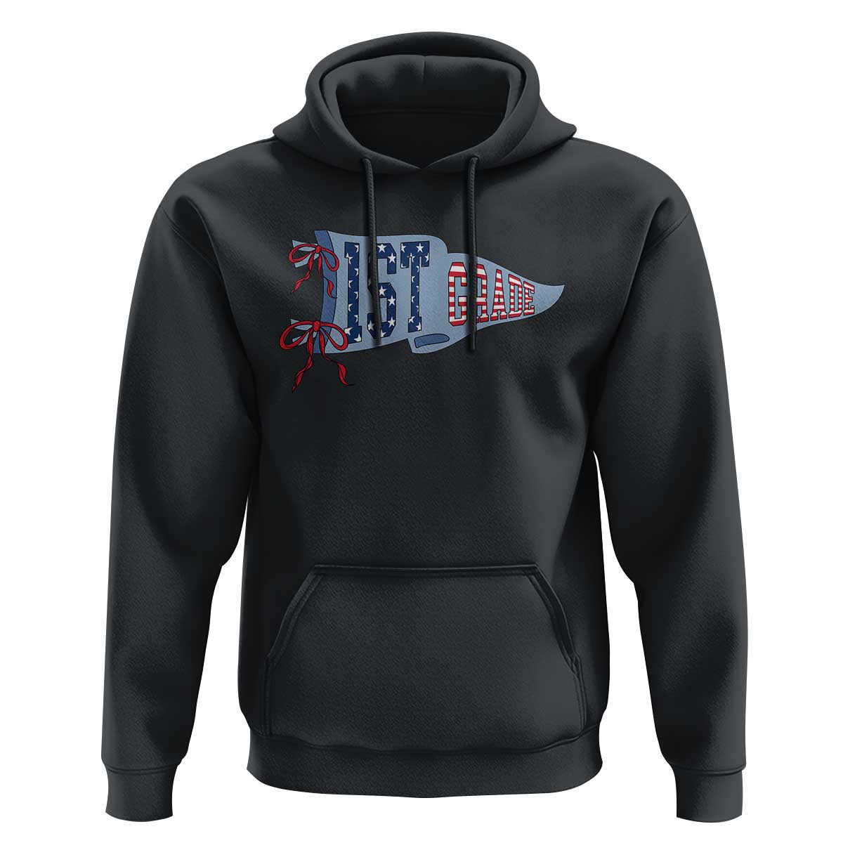 1st Grade Teacher Pennant US Flag Back to School Hoodie