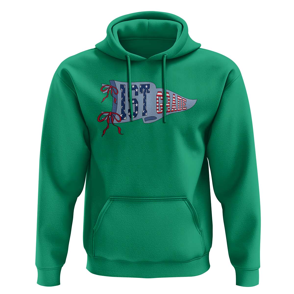 1st Grade Teacher Pennant US Flag Back to School Hoodie