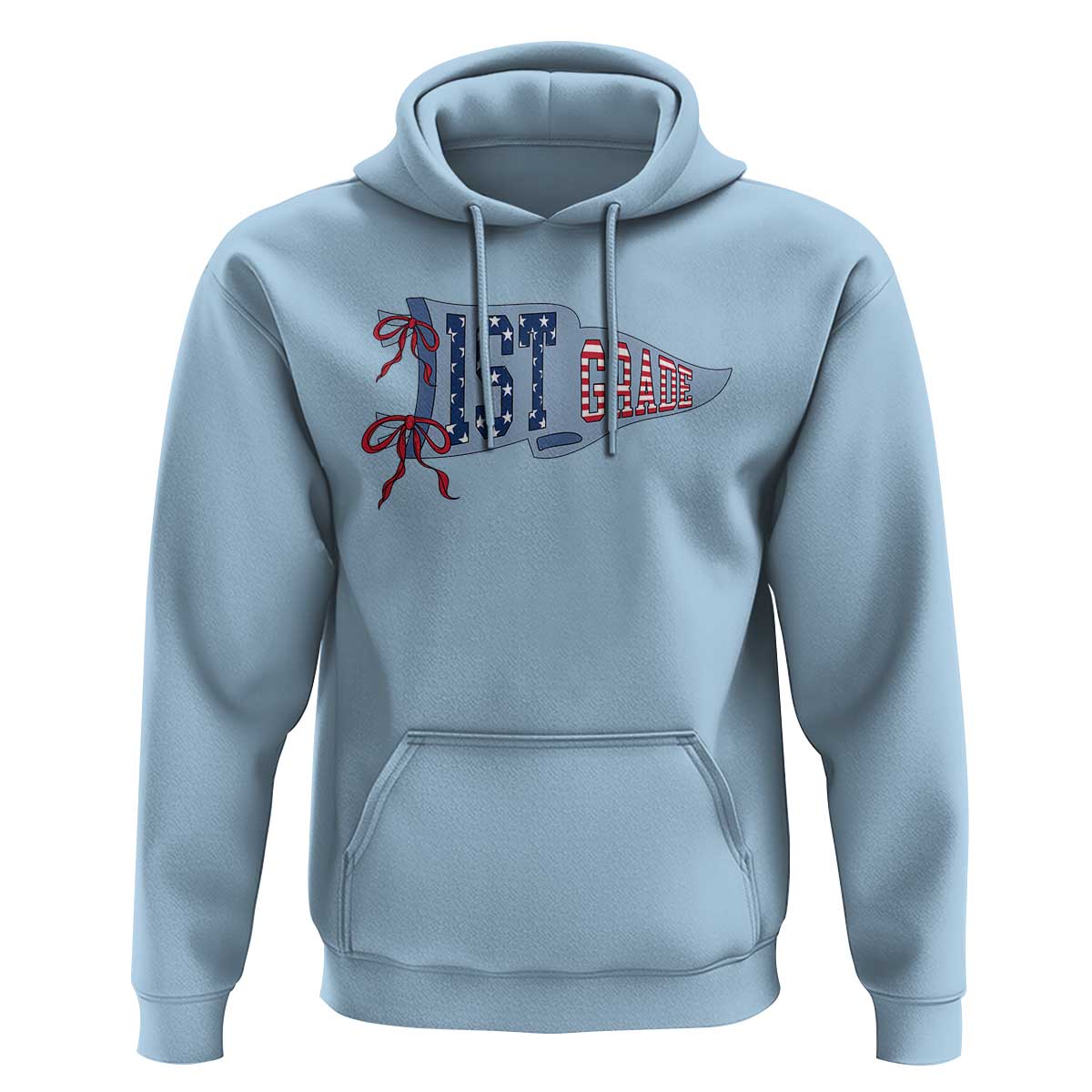 1st Grade Teacher Pennant US Flag Back to School Hoodie