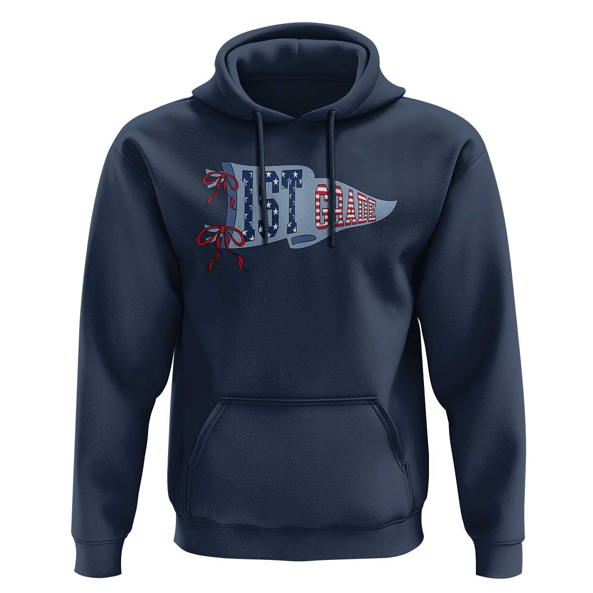 1st Grade Teacher Pennant US Flag Back to School Hoodie