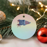 1st Grade Teacher Pennant US Flag Back to School Ceramic Ornament