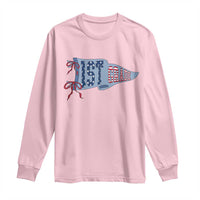1st Grade Teacher Pennant US Flag Back to School Long Sleeve Shirt