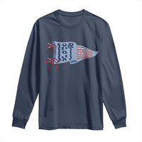 1st Grade Teacher Pennant US Flag Back to School Long Sleeve Shirt