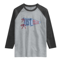 1st Grade Teacher Pennant US Flag Back to School Raglan Shirt