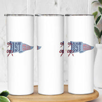 1st Grade Teacher Pennant US Flag Back to School Skinny Tumbler