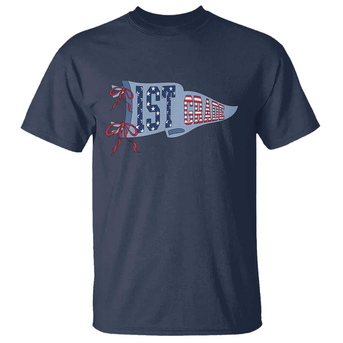 1st Grade Teacher Pennant US Flag Back to School T Shirt