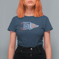 1st Grade Teacher Pennant US Flag Back to School T Shirt For Women
