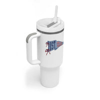 1st Grade Teacher Pennant US Flag Back to School Tumbler With Handle