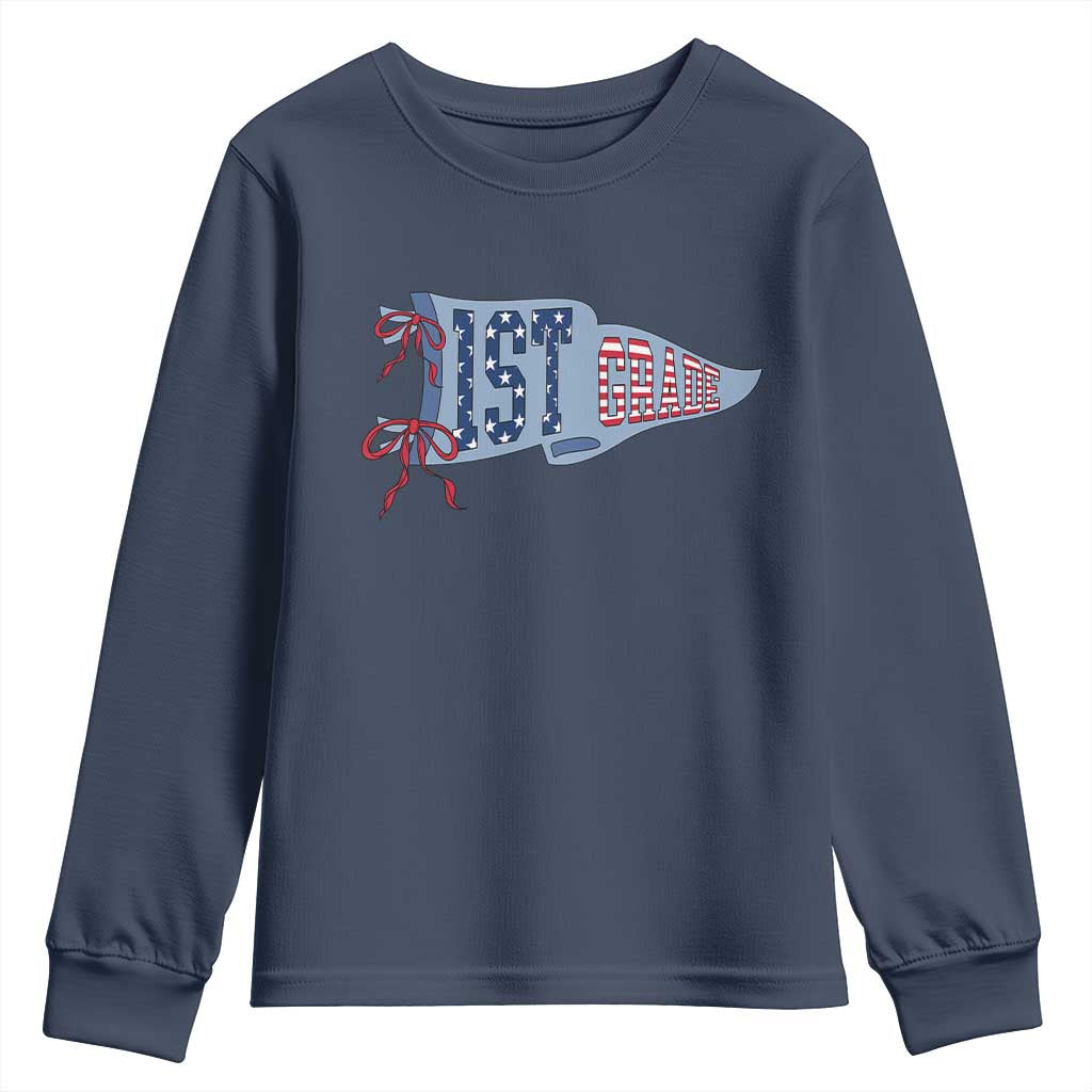1st Grade Teacher Pennant US Flag Back to School Youth Sweatshirt