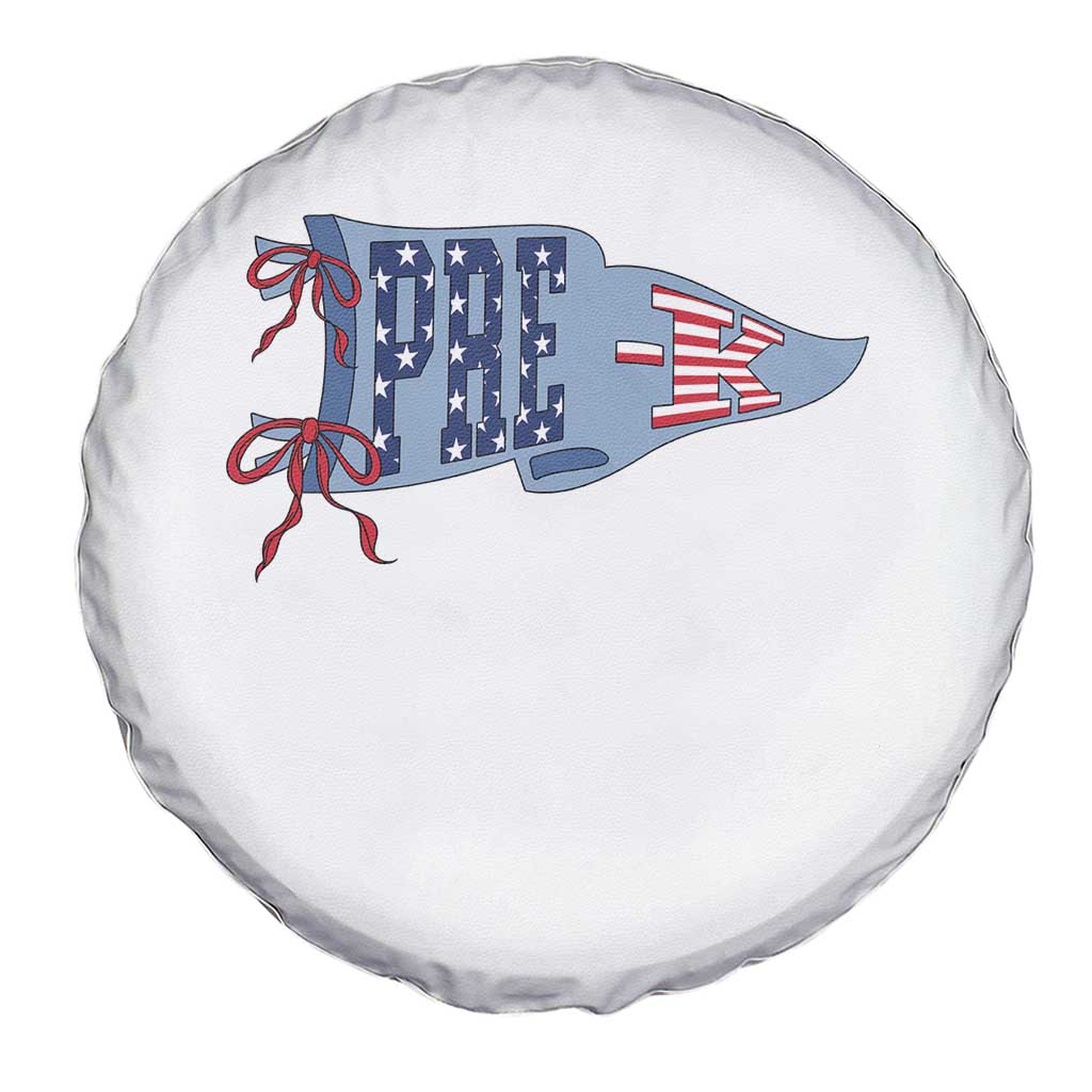 Pre-K Teacher Pennant US Flag Back to School Spare Tire Cover