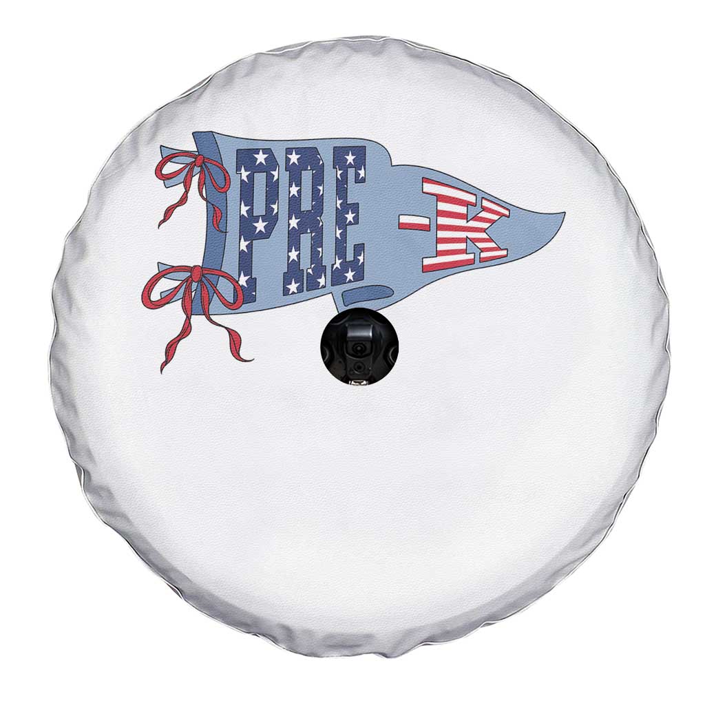 Pre-K Teacher Pennant US Flag Back to School Spare Tire Cover