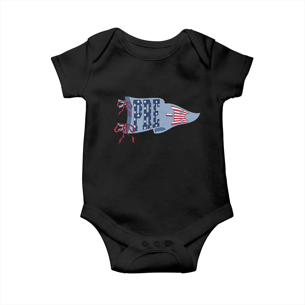 Pre-K Teacher Pennant US Flag Back to School Baby Onesie