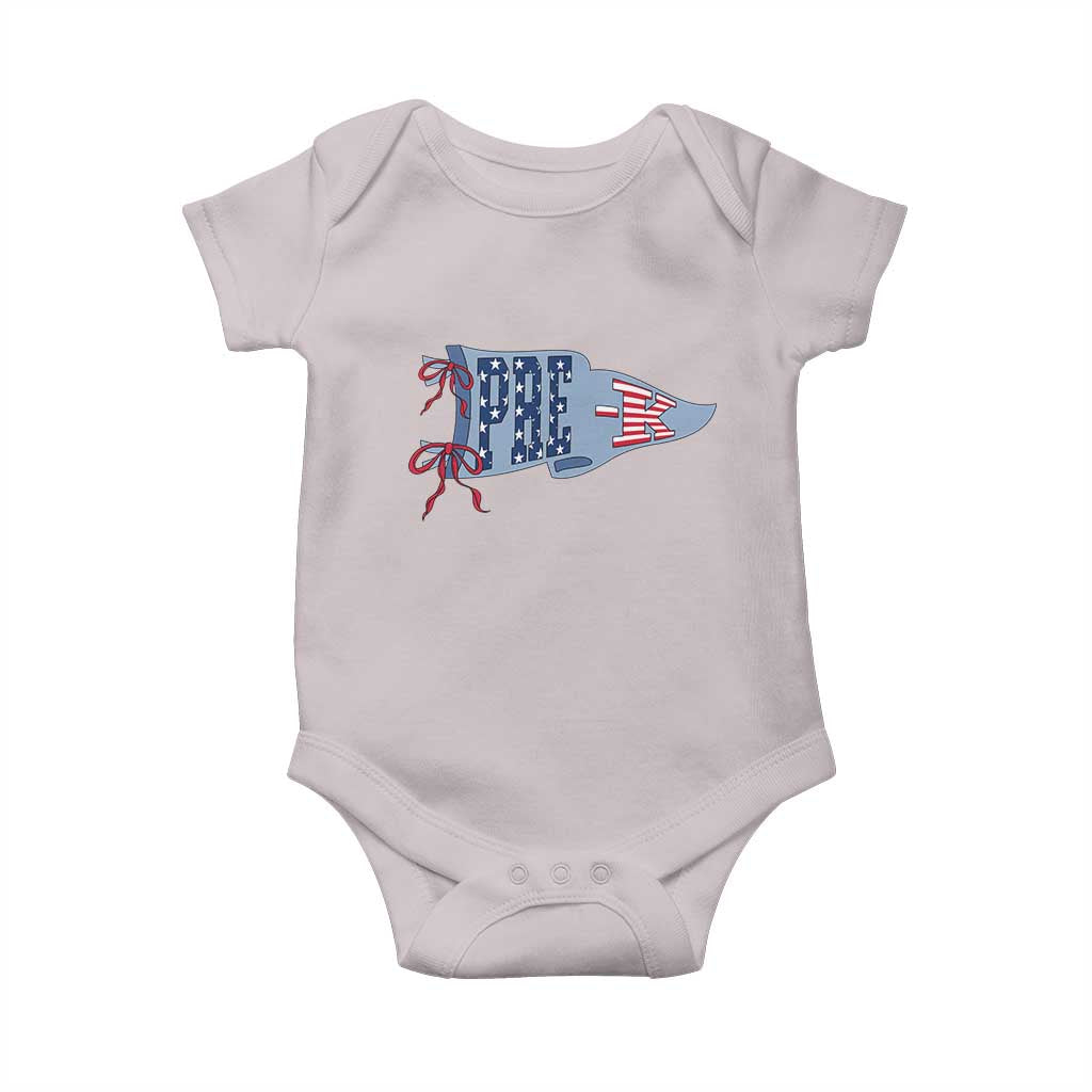 Pre-K Teacher Pennant US Flag Back to School Baby Onesie