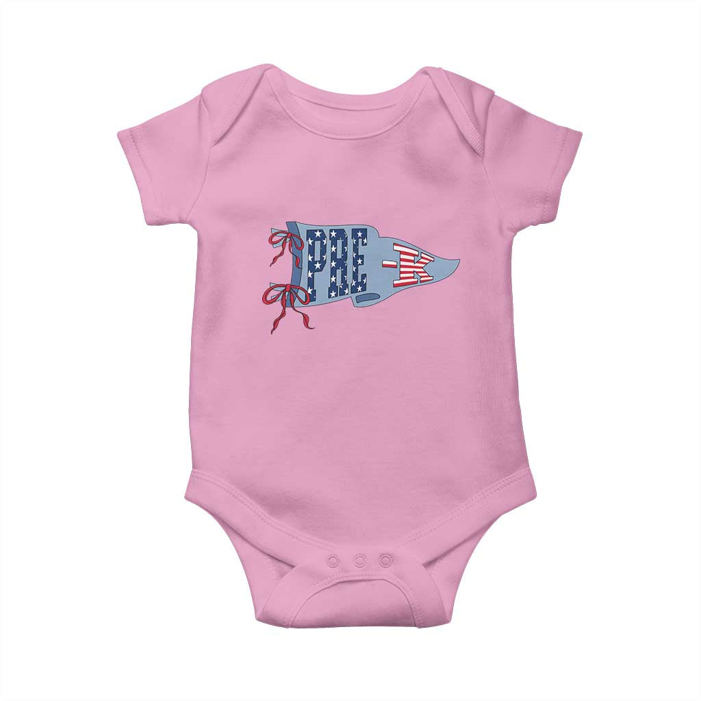Pre-K Teacher Pennant US Flag Back to School Baby Onesie
