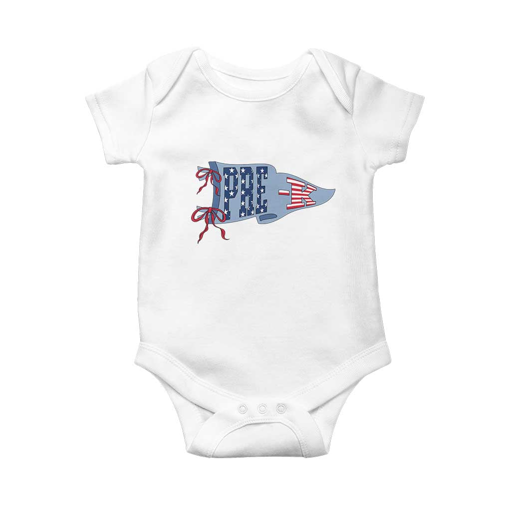 Pre-K Teacher Pennant US Flag Back to School Baby Onesie