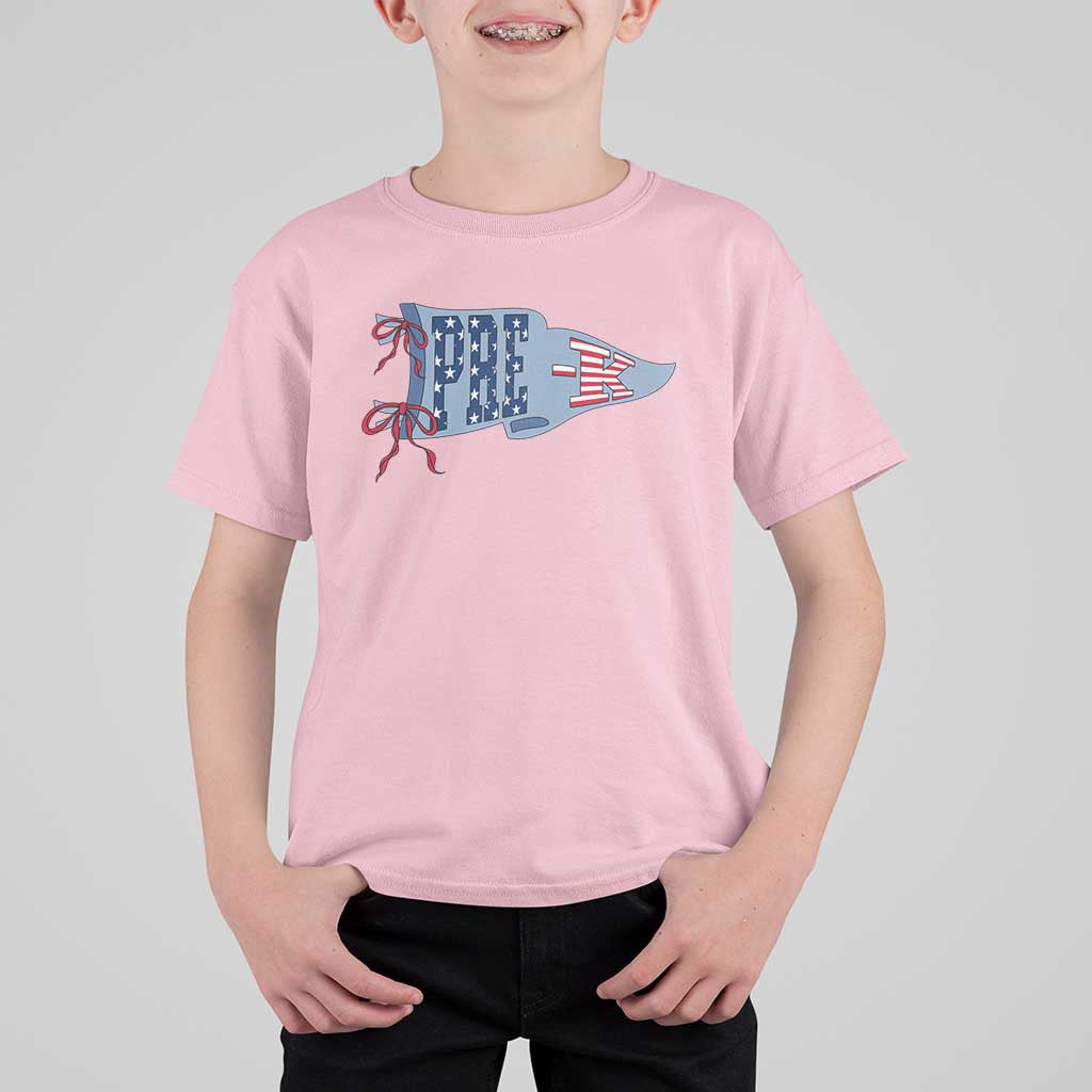 Pre-K Teacher Pennant US Flag Back to School T Shirt For Kid