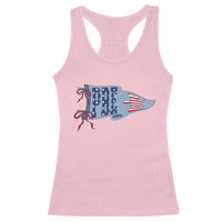 Pre-K Teacher Pennant US Flag Back to School Racerback Tank Top