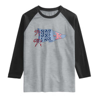 Pre-K Teacher Pennant US Flag Back to School Raglan Shirt