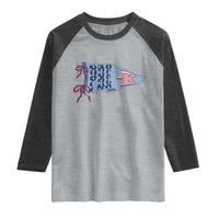 Pre-K Teacher Pennant US Flag Back to School Raglan Shirt