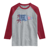 Pre-K Teacher Pennant US Flag Back to School Raglan Shirt