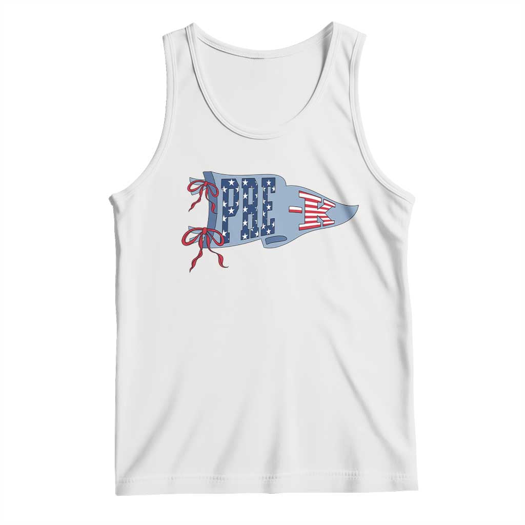 Pre-K Teacher Pennant US Flag Back to School Tank Top