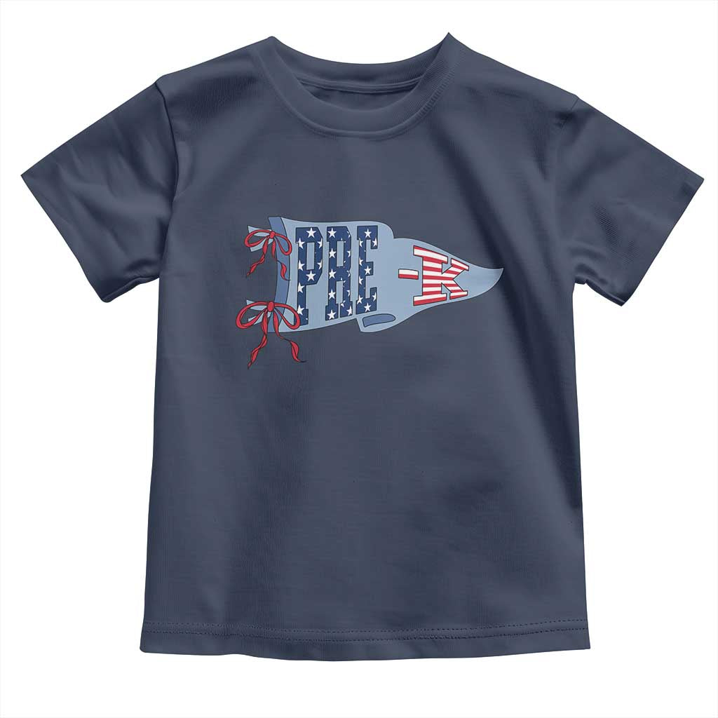Pre-K Teacher Pennant US Flag Back to School Toddler T Shirt