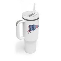 Pre-K Teacher Pennant US Flag Back to School Tumbler With Handle