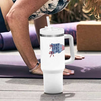 Pre-K Teacher Pennant US Flag Back to School Tumbler With Handle