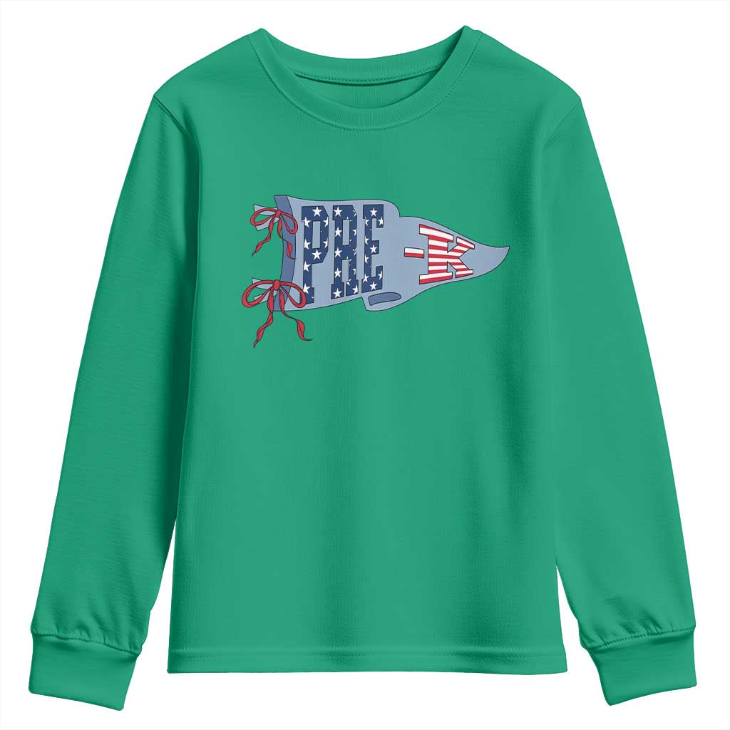Pre-K Teacher Pennant US Flag Back to School Youth Sweatshirt