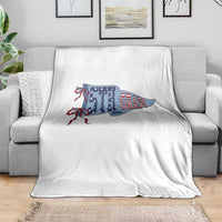 5th Grade Teacher Pennant US Flag Back to School Throw Blanket