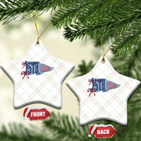 5th Grade Teacher Pennant US Flag Back to School Ceramic Ornament