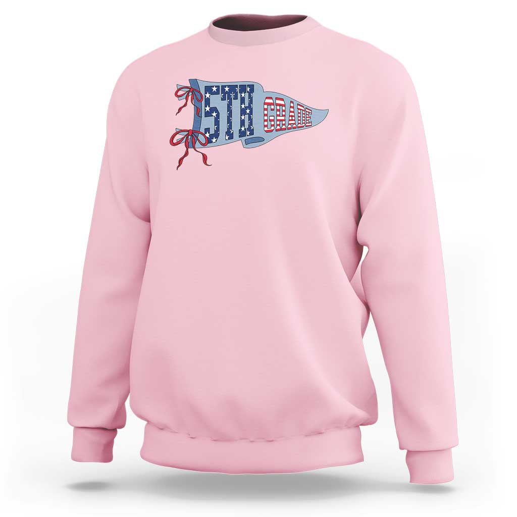 5th Grade Teacher Pennant US Flag Back to School Sweatshirt
