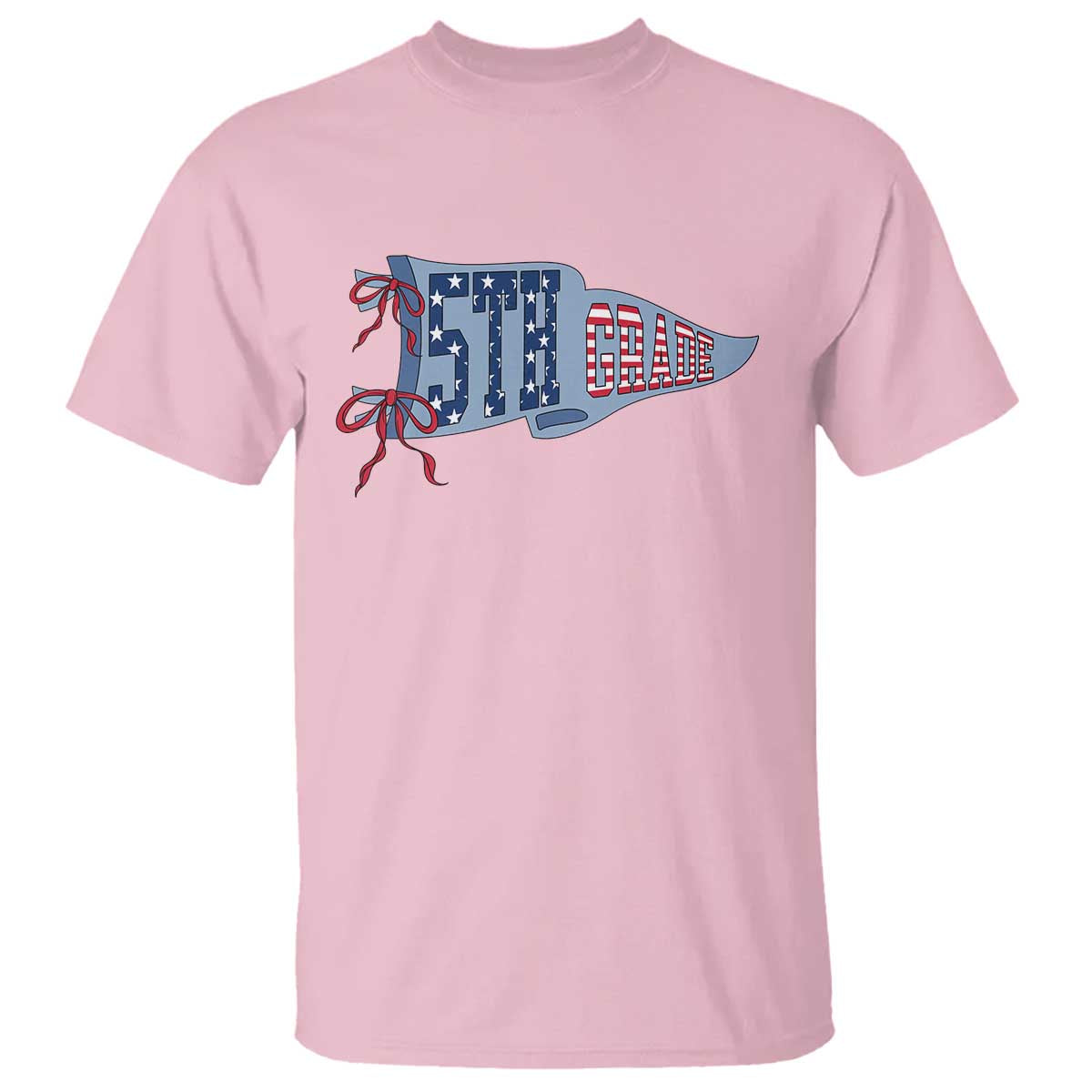 5th Grade Teacher Pennant US Flag Back to School T Shirt