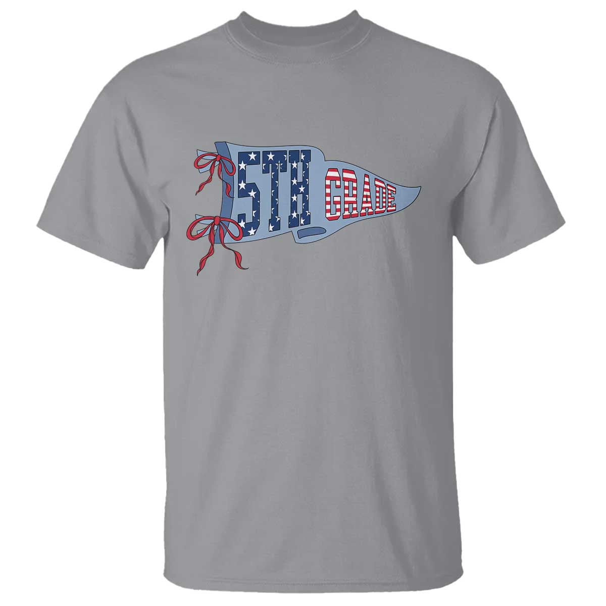 5th Grade Teacher Pennant US Flag Back to School T Shirt