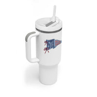 5th Grade Teacher Pennant US Flag Back to School Tumbler With Handle