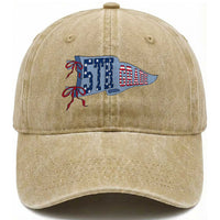 5th Grade Teacher Pennant US Flag Back to School Washed Cotton Baseball Cap