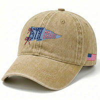 5th Grade Teacher Pennant US Flag Back to School Washed Cotton Baseball Cap