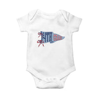 4th Grade Teacher Pennant US Flag Back to School Baby Onesie