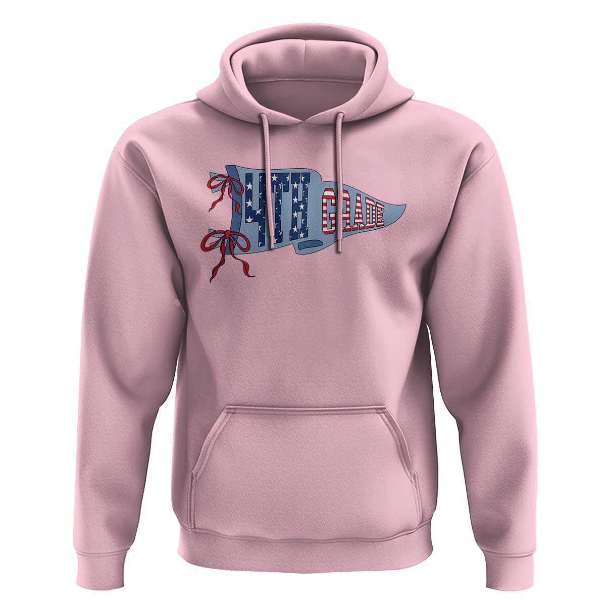 4th Grade Teacher Pennant US Flag Back to School Hoodie