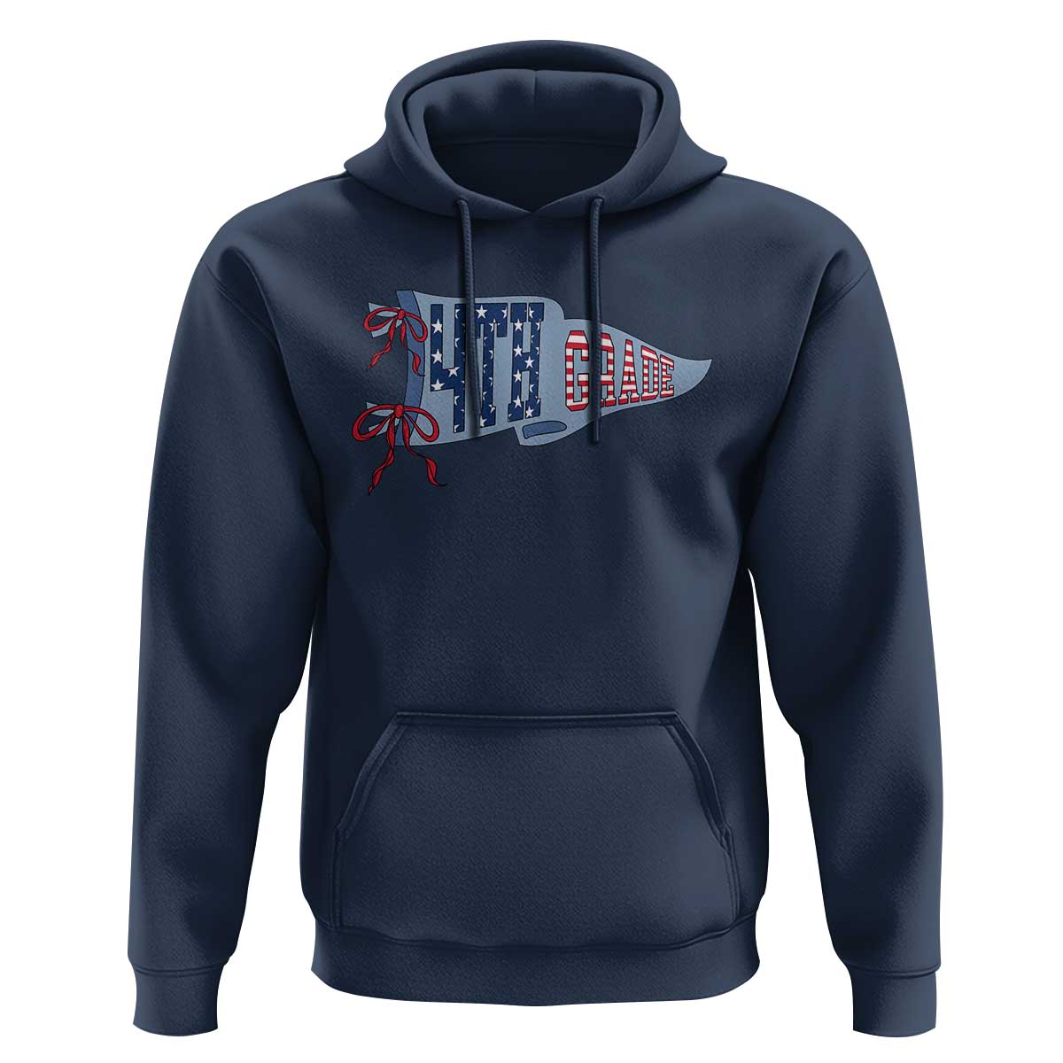 4th Grade Teacher Pennant US Flag Back to School Hoodie
