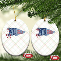 4th Grade Teacher Pennant US Flag Back to School Ceramic Ornament