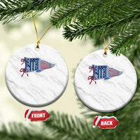 4th Grade Teacher Pennant US Flag Back to School Ceramic Ornament