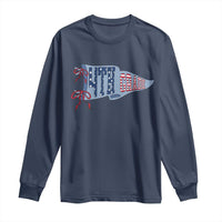 4th Grade Teacher Pennant US Flag Back to School Long Sleeve Shirt