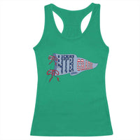 4th Grade Teacher Pennant US Flag Back to School Racerback Tank Top