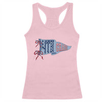 4th Grade Teacher Pennant US Flag Back to School Racerback Tank Top